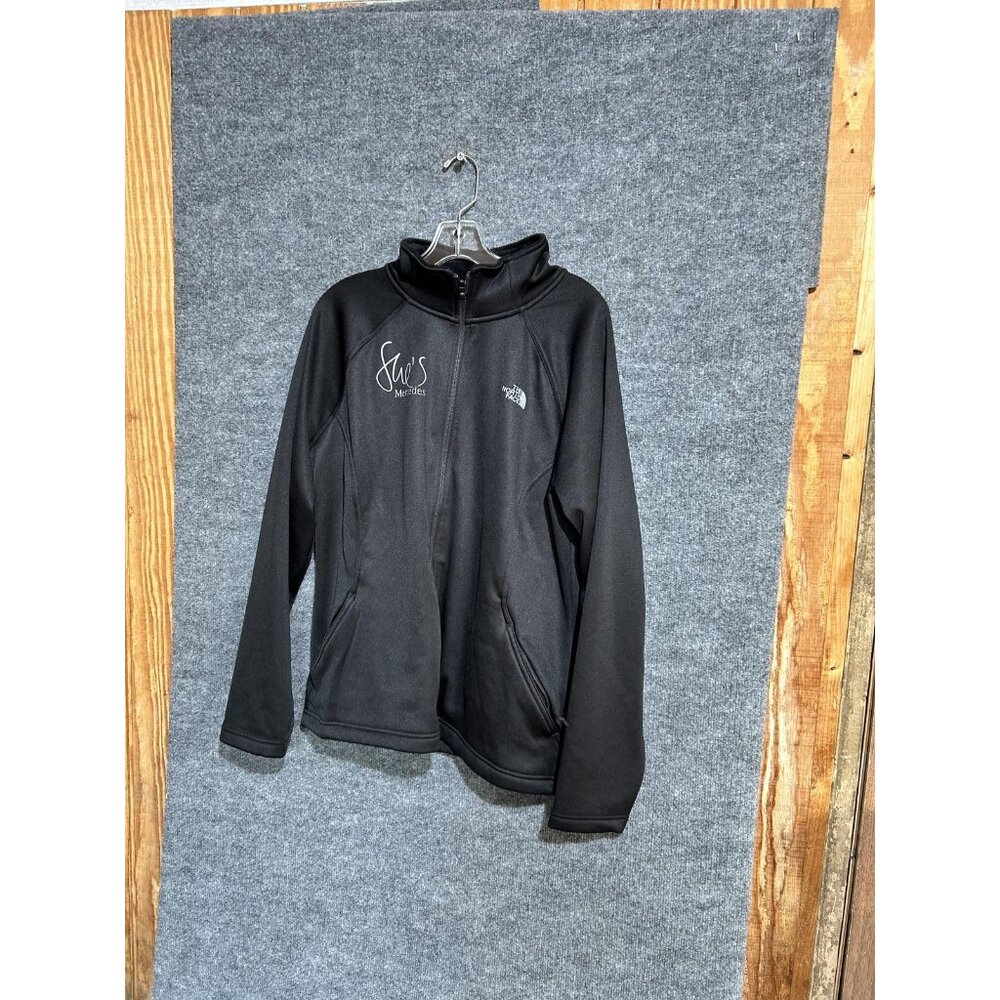 North Face Softshell Jacket Womens 2XL Black Full Zip Stu's Logo Fleece Outdoor